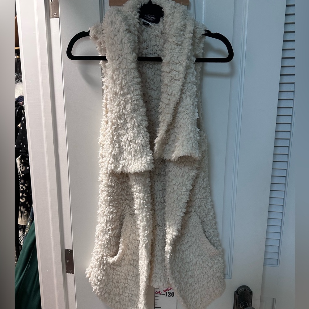 Coffee Shop New York sleeveless Sherpa Gilet - S